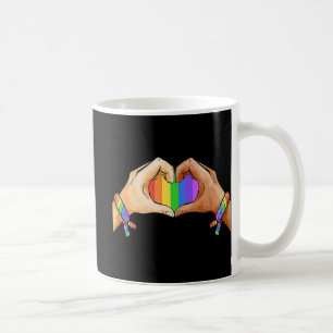 Gay pride Clothing HBT Rainbow Flagga Heart Unity Kaffemugg