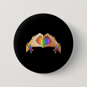 Gay pride Clothing HBT Rainbow Flagga Heart Unity Knapp
