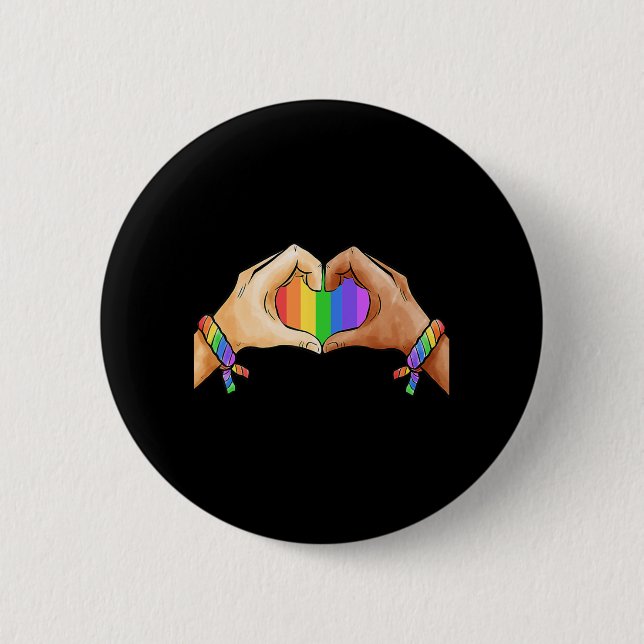 Gay pride Clothing HBT Rainbow Flagga Heart Unity Knapp (Framsida)