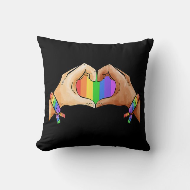 Gay pride Clothing HBT Rainbow Flagga Heart Unity Kudde (Framsida)