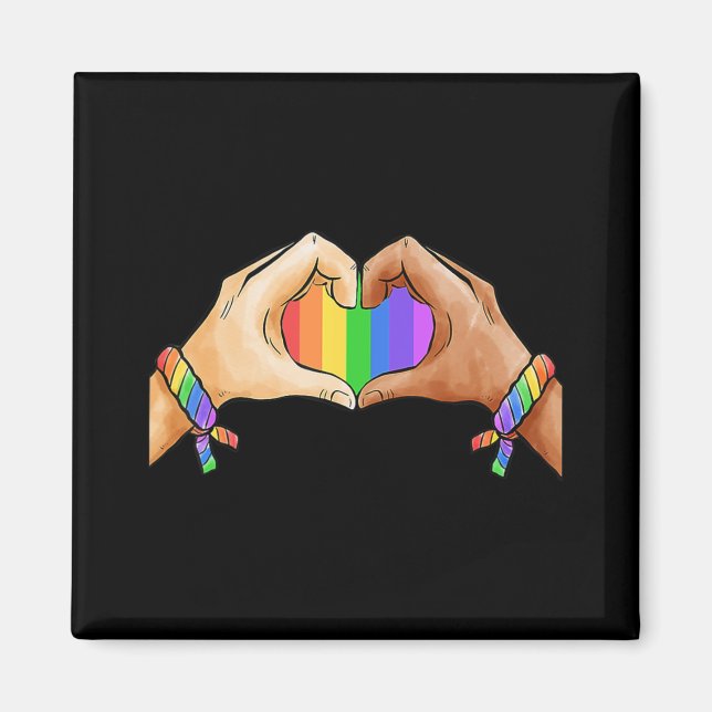 Gay pride Clothing HBT Rainbow Flagga Heart Unity  Magnet (Framsidan)