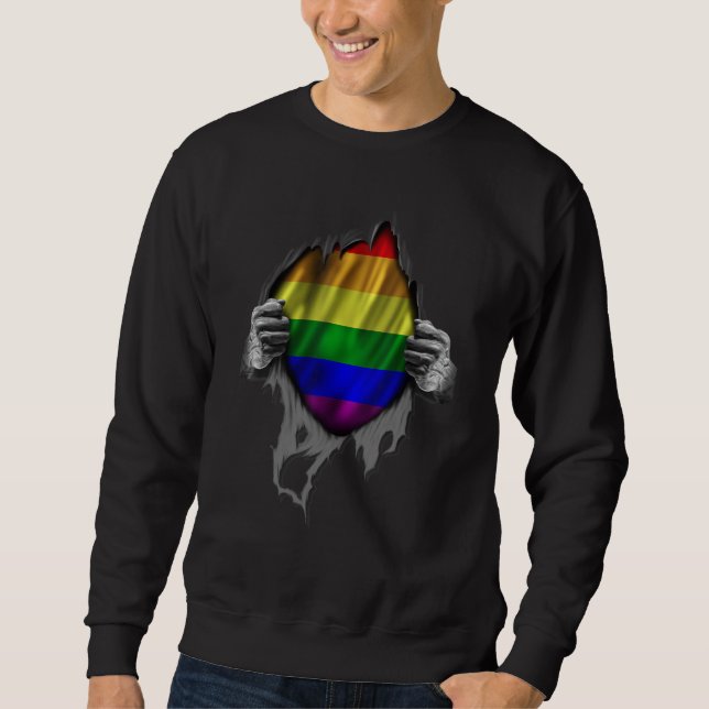 Gay Pride Clothing LGBT Rainbow Flag LGBT Pride Lång Ärmad Tröja (Framsida)