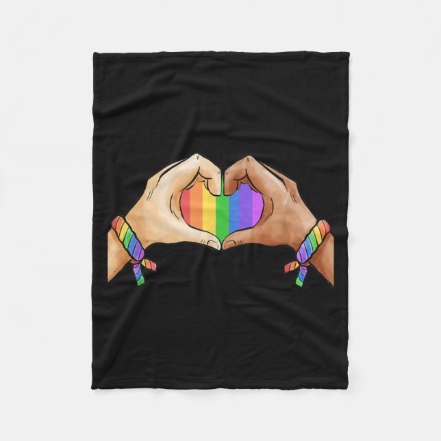 Gay Pride Clothing LGBT Rainbow Flag Pride Month Fleecefilt (Framsidan)