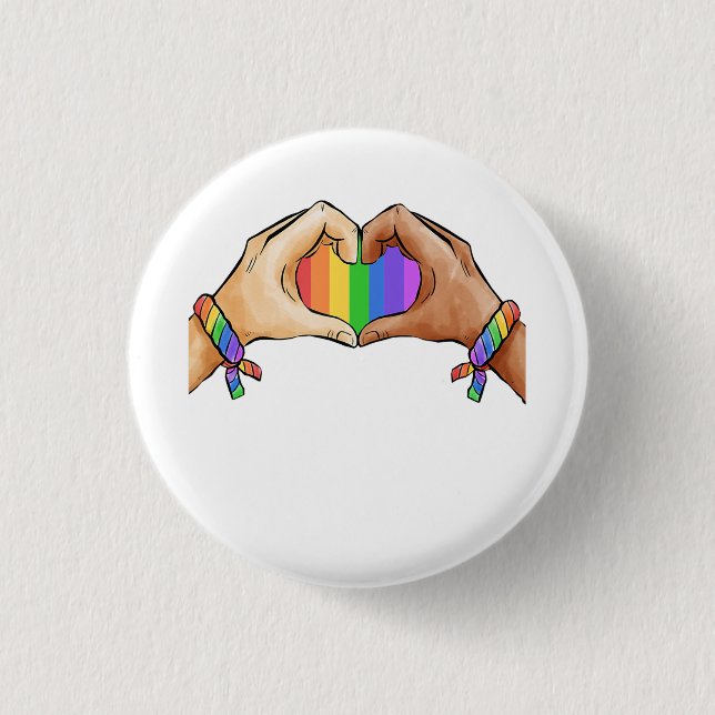 Gay pride Clothing Lgbt Rainbow Flagga Hjärta Knapp (Framsida)