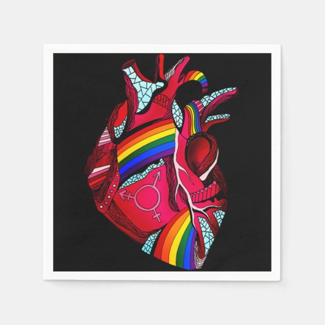 Gay pride Clothing LGBT Rainbow Flagga T shirt Tee Pappersservett (Framsidan)