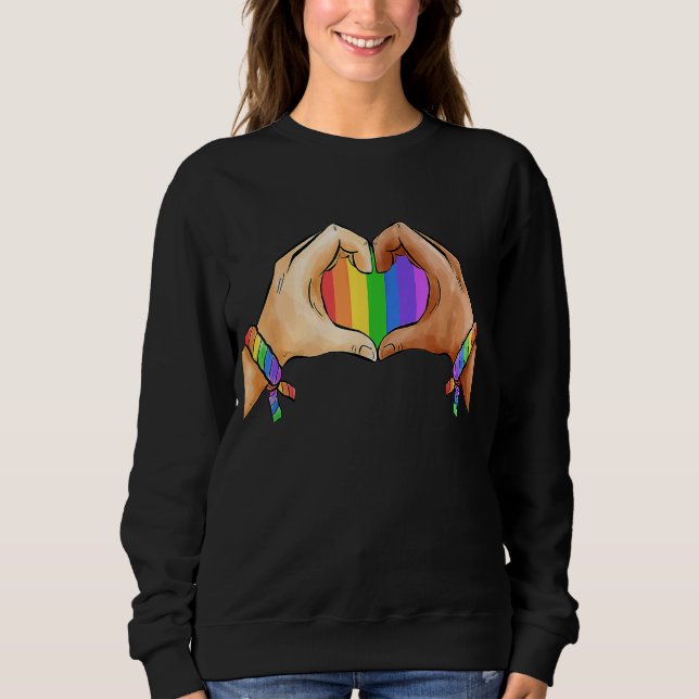 Gay pride Clothing Lgbt Rainbow Flagga Tee Heart U (Framsida)