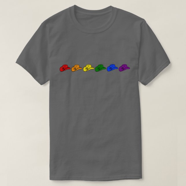 gay pride cowboyhattar t shirt (Design framsida)
