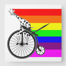 Gay pride cykel fyrkantig klocka