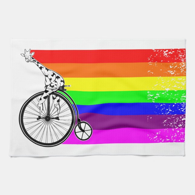 Gay pride cykel kökshandduk (Horisontell)