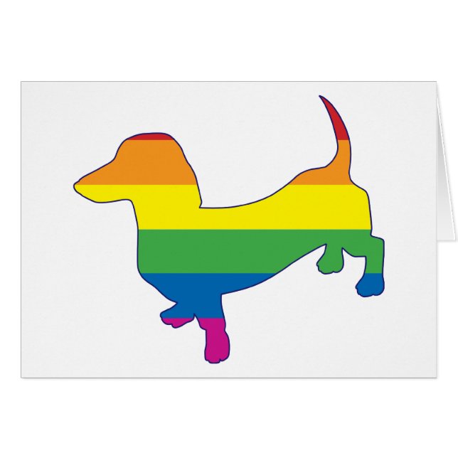 Gay pride Dachshund/Wiener Hälsningskort (Framsidan Horizontal)