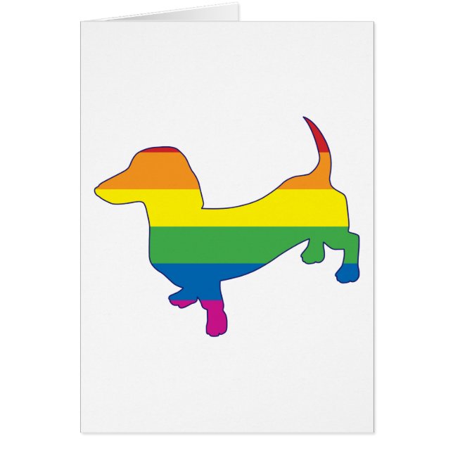 Gay pride Dachshund/Wiener Hälsningskort (Framsidan)