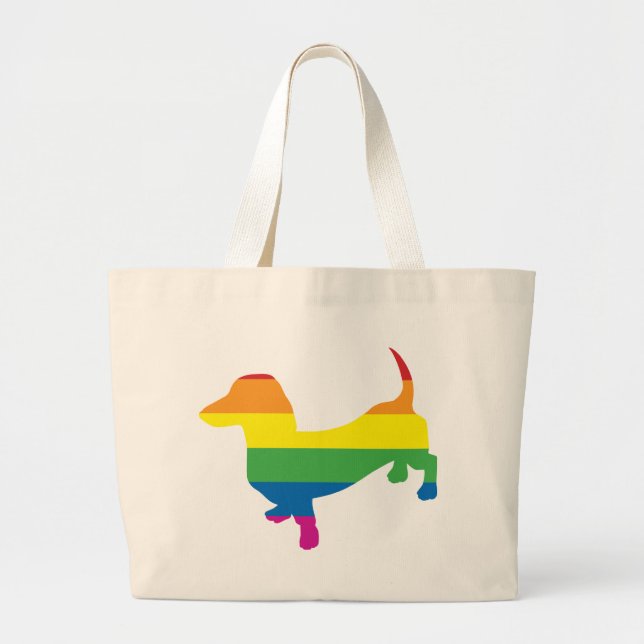 Gay pride Dachshund/Wiener Jumbo Tygkasse (Framsidan)