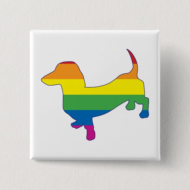 Gay pride Dachshund/Wiener Knapp (Framsida)