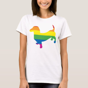 Gay pride Dachshund/Wiener T-shirt