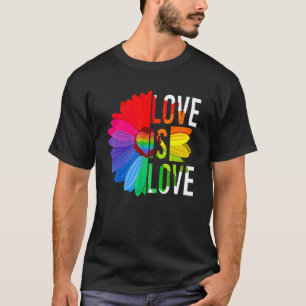 Gay pride Daisy Regnbåge Lgbt Kärlek är Kärlek LGB T Shirt