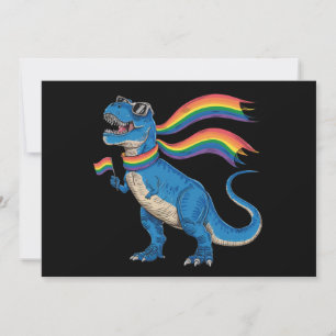 Gay pride Dino Trex Rainbow Flagga Lgbt Ally Inbjudningar