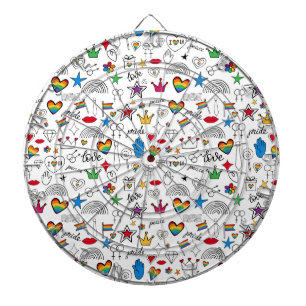 Gay pride Doodle Mönster Darttavla