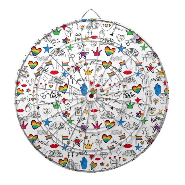 Gay pride Doodle Mönster Darttavla (Framsidan)