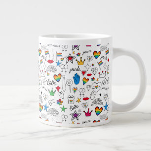 Gay pride Doodle Mönster Jumbo Mugg