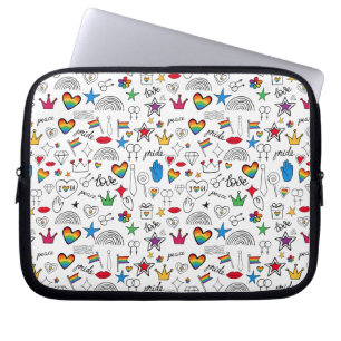Gay pride Doodle Mönster Laptop Fodral