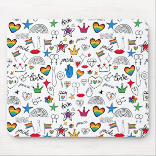 Gay pride Doodle Mönster Musmatta