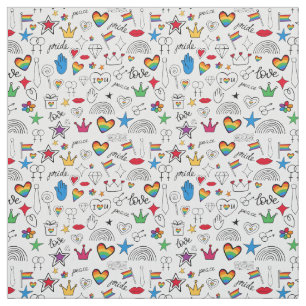 Gay pride Doodle Mönster Tyg