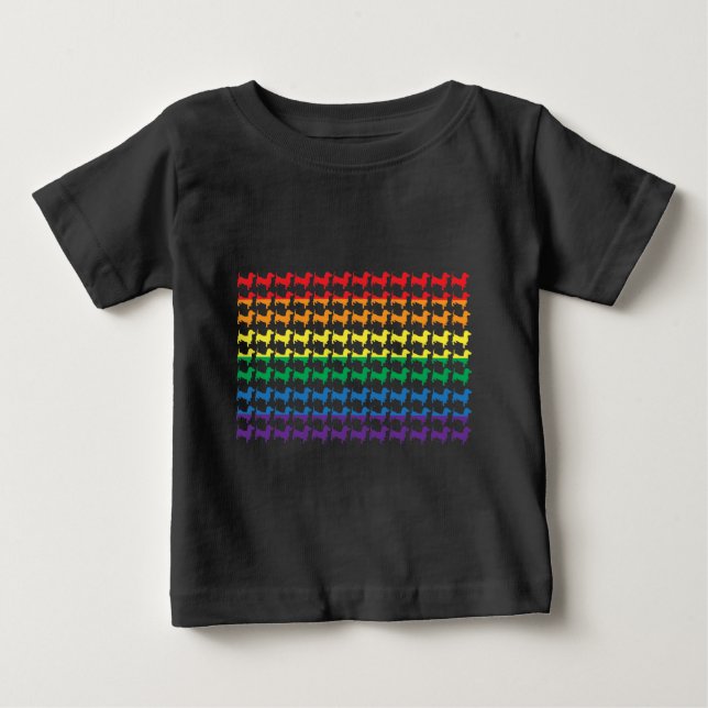 Gay pride Doxie Flagga Tröja (Framsida)