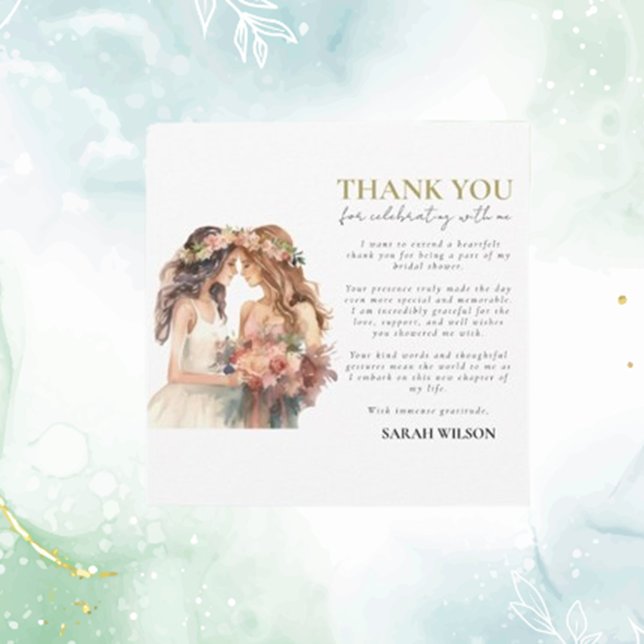 Gay pride Elegant  Bröllop Tack (Express heartfelt gratitude with our elegant blush Gay Pride wedding thank you cards—perfect for sha)