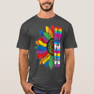 Gay pride Equality LGBT Sunblomsterregnbåge LGBTQ T Shirt