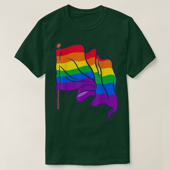 Gay pride Equality Lgbtq Rainbow Flagga Human Höge T Shirt (Design framsida)