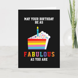 Gay pride Fabulous Rainbow Birthday Cake Kort
