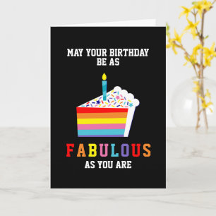 Gay pride Fabulous Rainbow Birthday Cake Kort