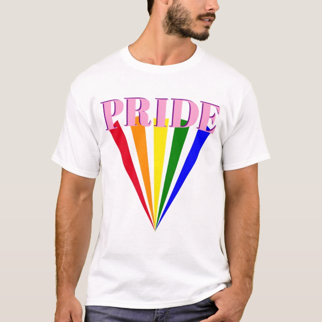 Gay pride färgad regnbågslgbt hbtq-typografi t shirt (Framsida)