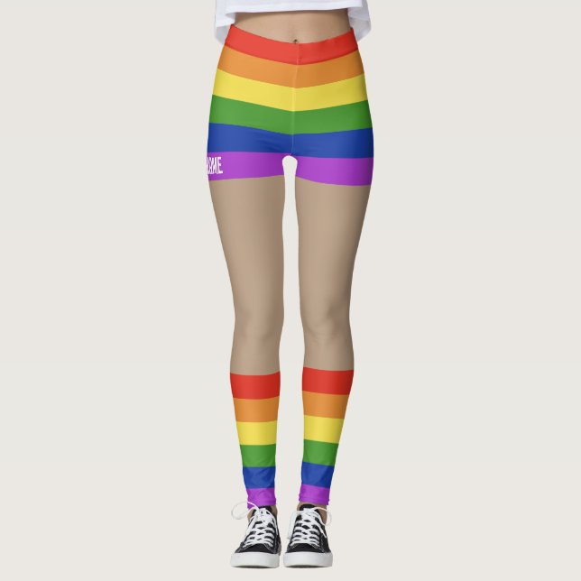 Gay pride Faux Kort & Ben Leggings (Framsida)
