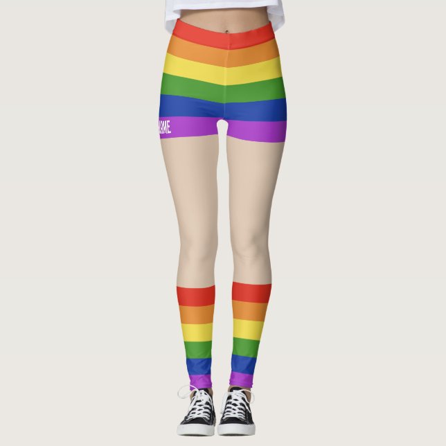 Gay pride Faux Kort & Ben Leggings (Framsida)