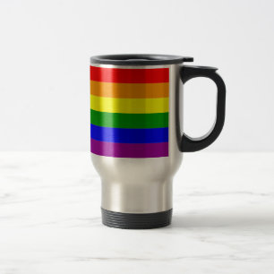 Gay pride-figursättning runt Regnbåge Flagga Resemugg