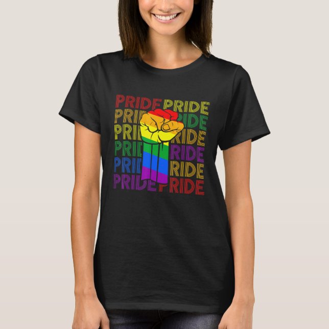 Gay pride Fist Bump LGbt - LGBtq Lesbisk LGbt Mont T Shirt (Framsida)