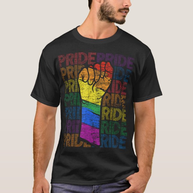 Gay pride Fist Lgbt T Shirt (Framsida)