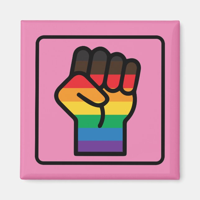 Gay pride Fist Magnet (Framsidan)
