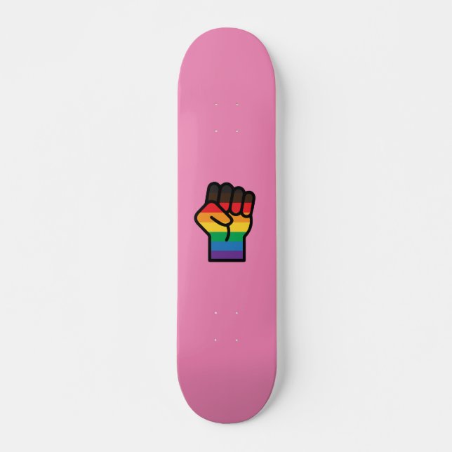 Gay pride Fist Mini Skateboard Bräda 18,5 Cm (Framsida)