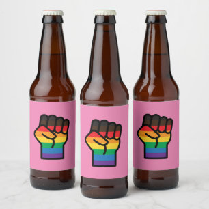 Gay pride Fist Ölflaska Etikett