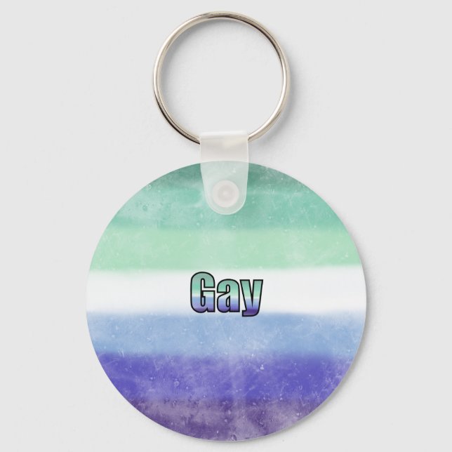 Gay pride flag key ring nyckelring (Framsida)