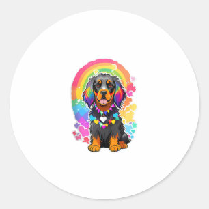 Gay pride Flagga Gordon Setter Hund älskare Rainbo Runt Klistermärke