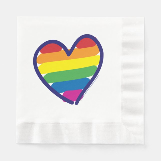 Gay pride Flagga Heart Pappersservett (Framsidan)