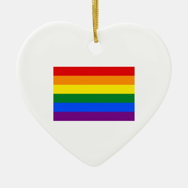 Gay pride Flagga Julgransprydnad Keramik (Framsidan)