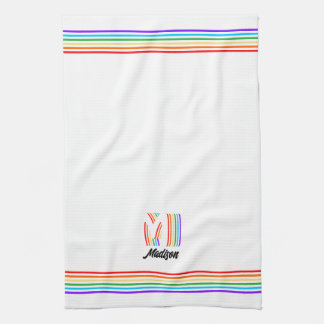 Gay pride Flagga Monogram Kitchen Towel Kökshandduk