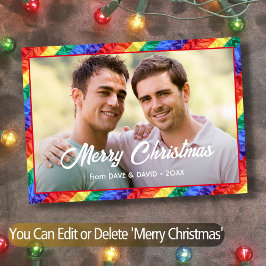 Gay pride Flagga Rainbow Flagga Photo Ram Text LGB Kort