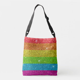 Gay pride Flagga Rainbow Glitter Rand LGBT Kärlek Axelväska