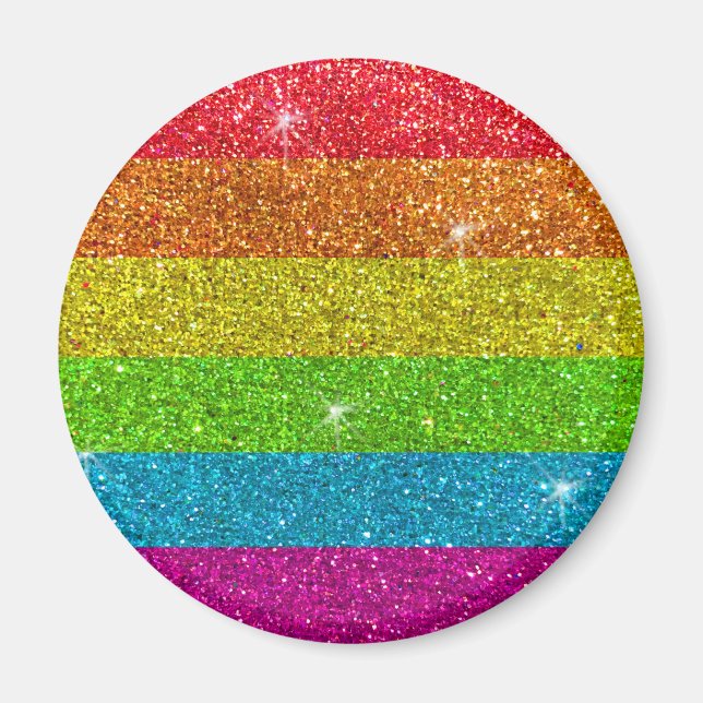 Gay pride Flagga Rainbow Glitter Rand LGBT Kärlek Magnet (Framsidan)
