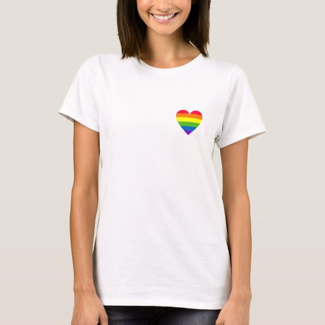 Gay pride Flagga, Rainbow Heart, Hipster, HBT-Prid T Shirt (Framsida)